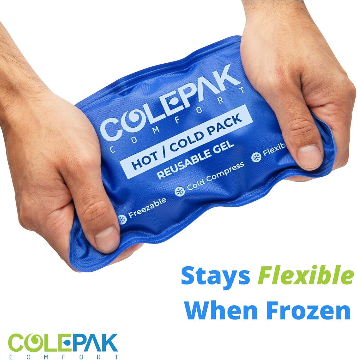 Hot and Cold Ice Packs for Injuries Reusable Gel - 2 Ice Packs, 2 Ice Pack Wrap Holders, Soft & Flexible - Ice Pack for Knee, Back, Foot, Leg Injuries