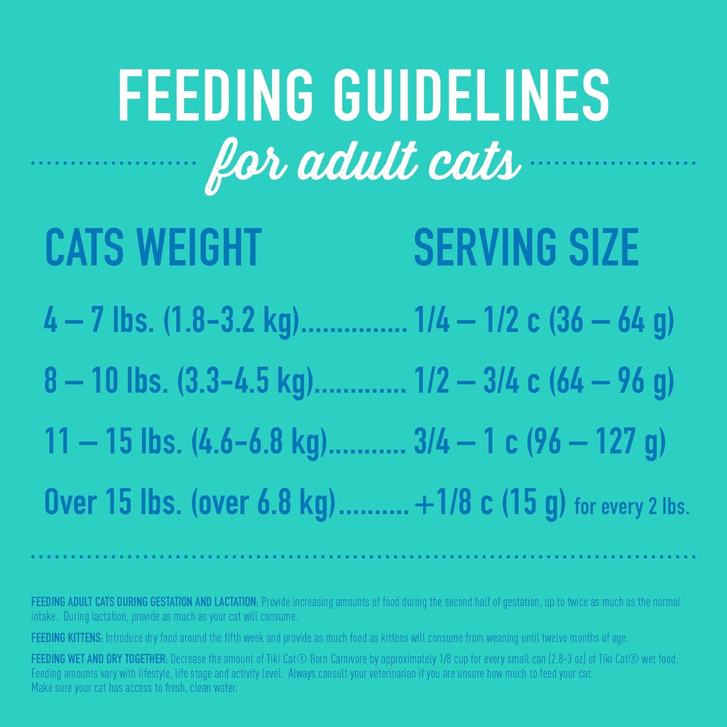 Tiki Cat Born Carnivore High Protein Dry Cat Food, Herring & Salmon Meal, 11.1 Lbs. Bag